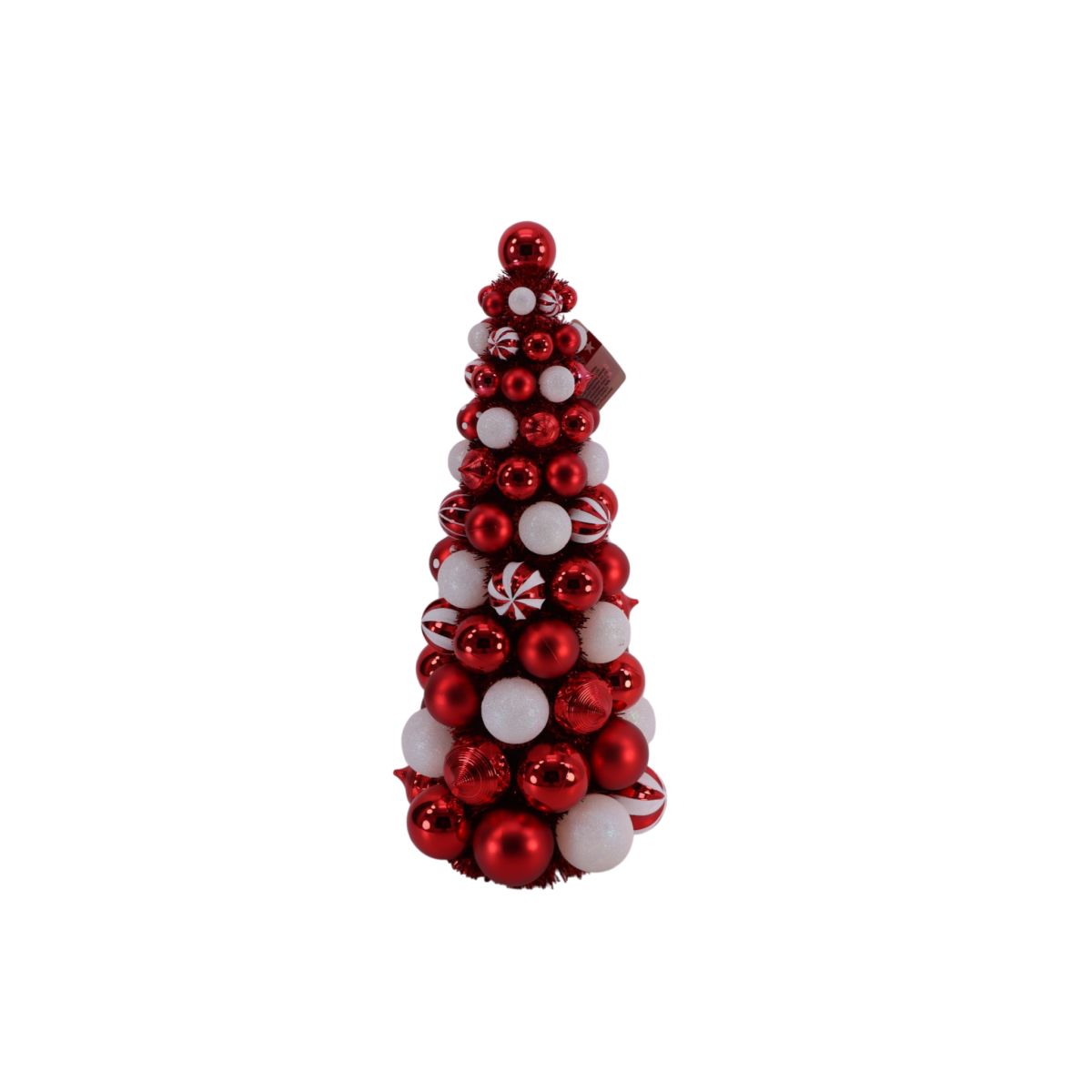 LED Tinsel Christmas Tree with Baubles and Candy Cane 20.7 x 46.6cm