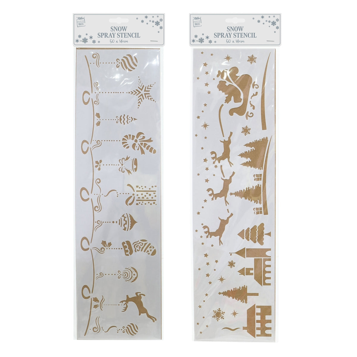 Snow Spray Stencil Sleigh Scene