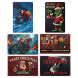 6 Assorted Christmas Metal Signs 20 x 30cm