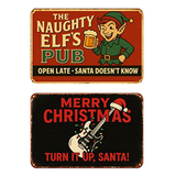 6 Assorted Christmas Metal Signs 20 x 30cm