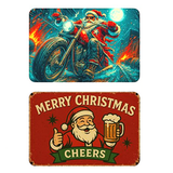 6 Assorted Christmas Metal Signs 20 x 30cm