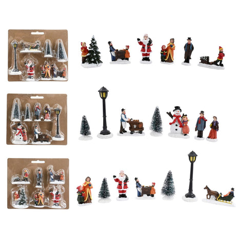 Resin Christmas Villager Figurine Set - Assorted
