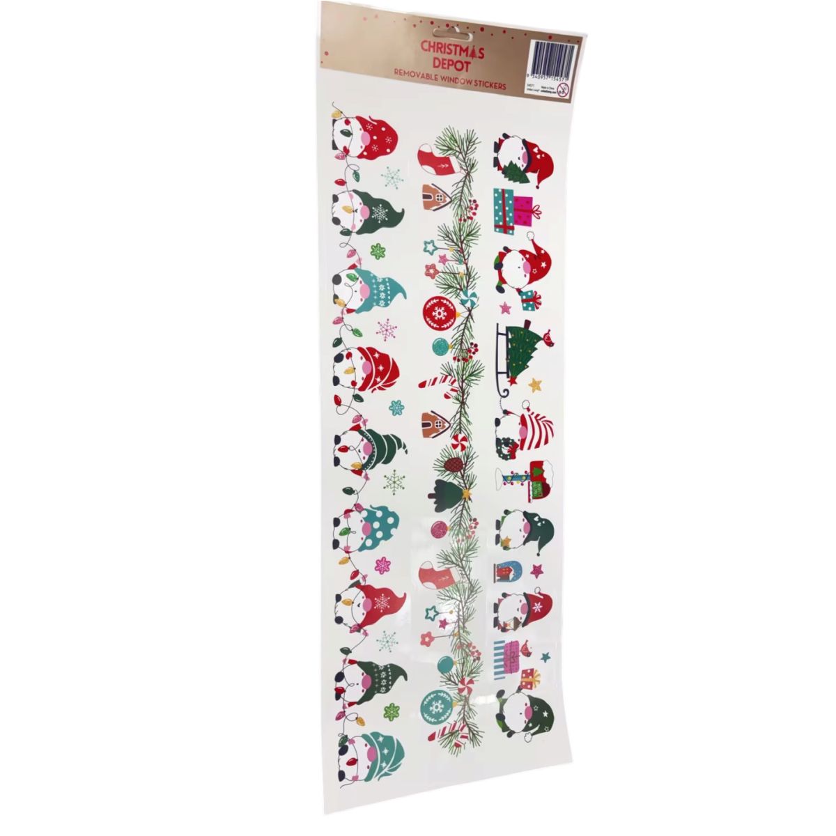 Christmas Removable Window Stickers - Gnome