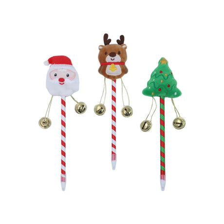 3 Pack Christmas Novelty Plush Pen - Assorted