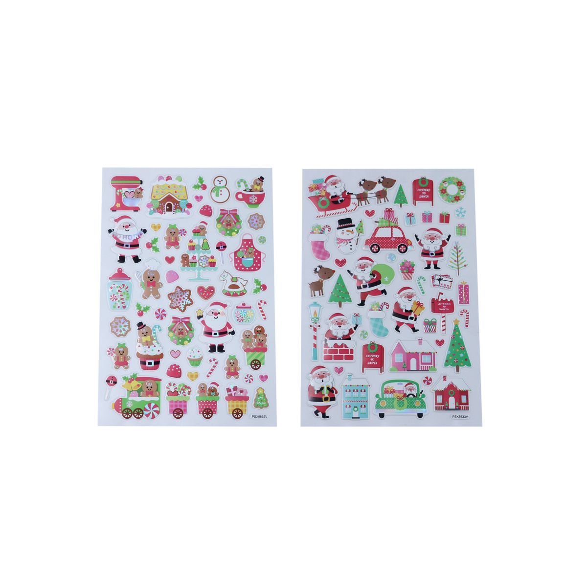 2 Pack Christmas Puffy Sticker Sheets 20.8 x 14cm