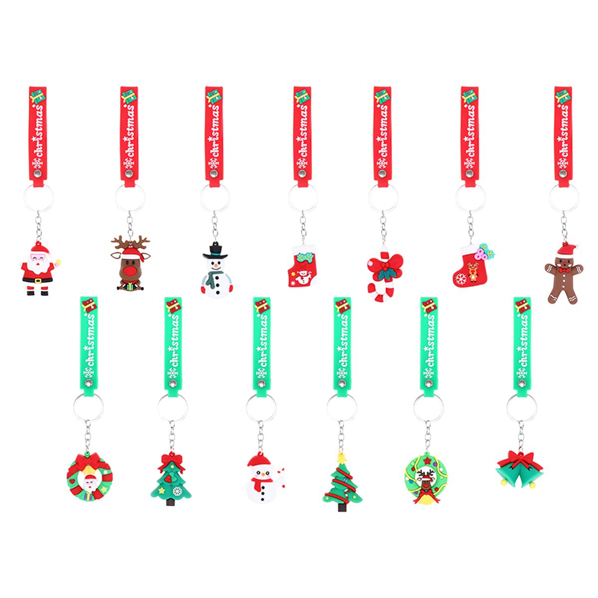 24 Assorted Christmas Character Keyrings
