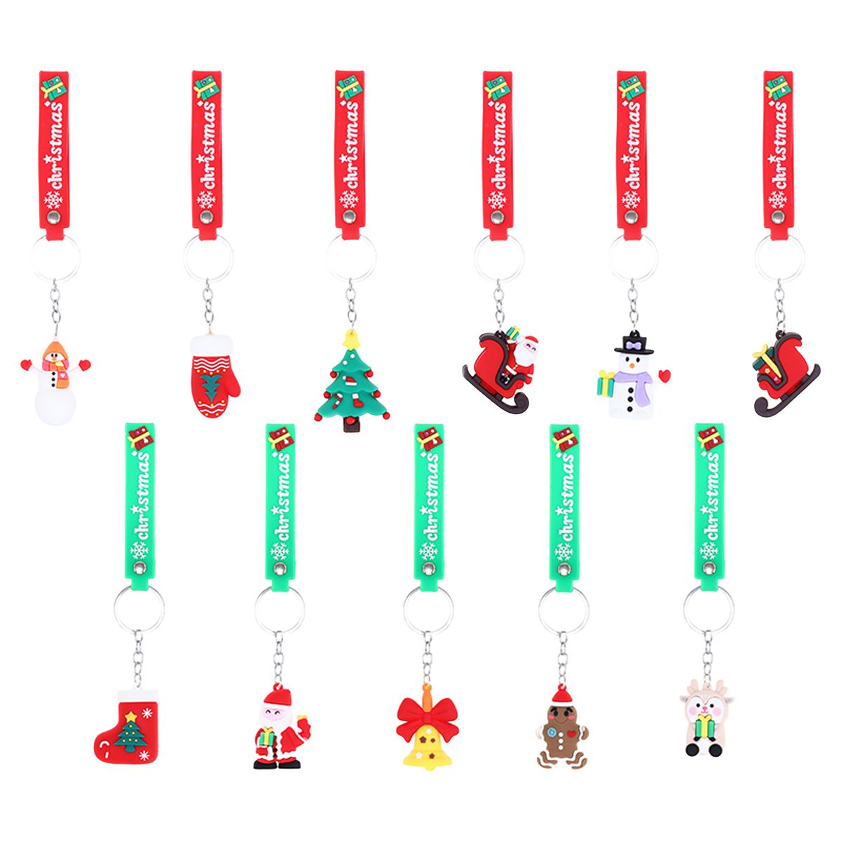 24 Assorted Christmas Character Keyrings