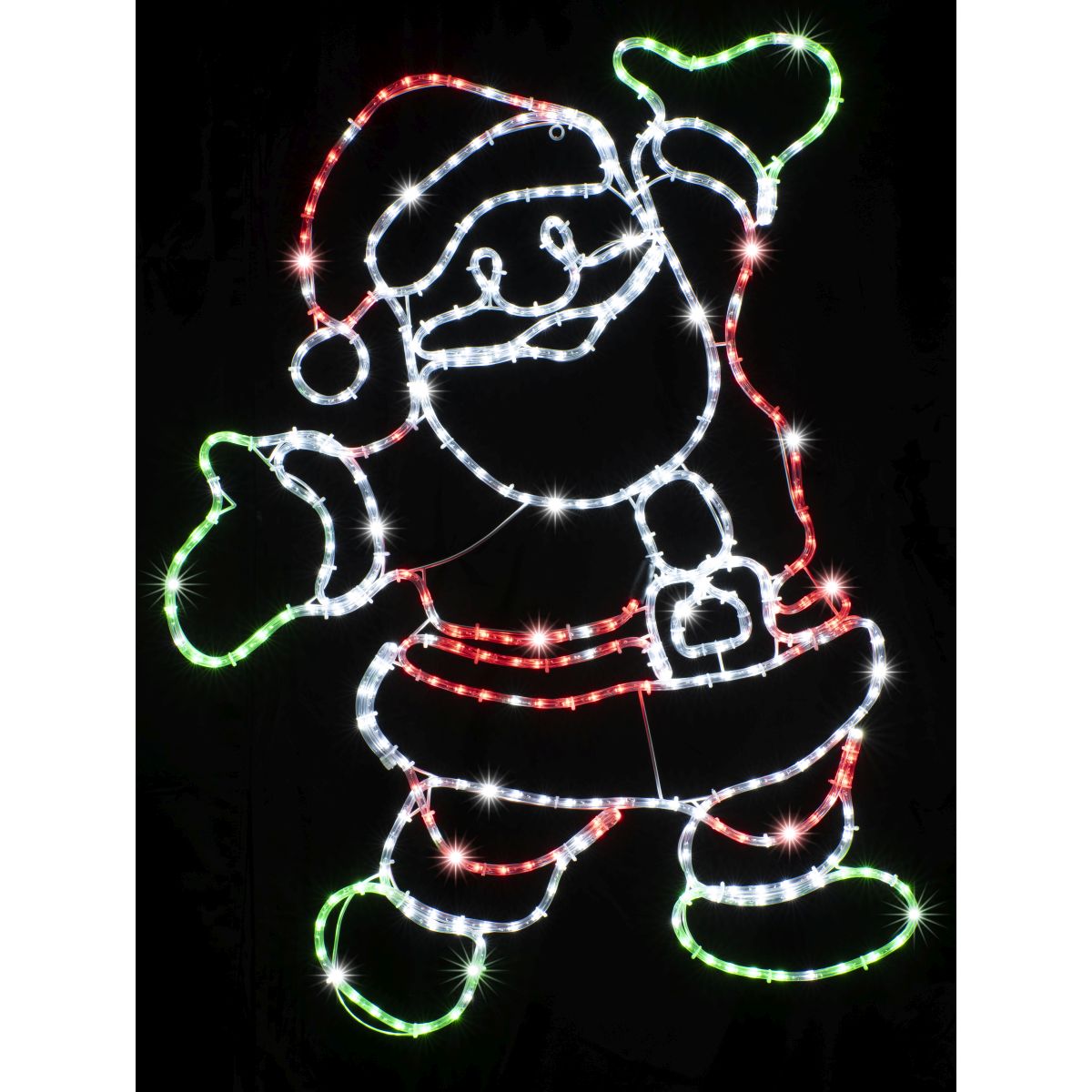 Ropelight Happy Santa Twinkle - Red, Green & Cool White