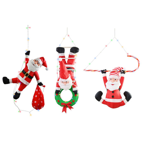 Light Up LED Santa Hanging Decoration 60cm - Assorted