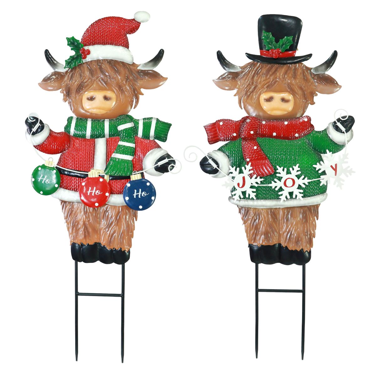 Metal Highland Cow Lawn Stake 90cm - Assorted