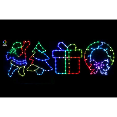 Crystal Frame Motif Flashing RGB Light - Assorted Designs