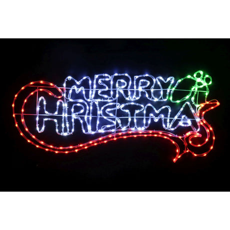 Merry Christmas Scroll LED Motif Light 100 x 45cm