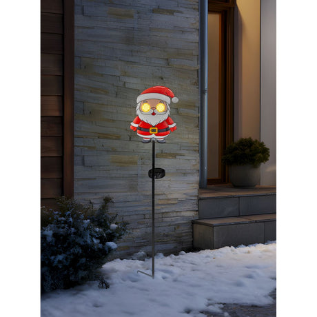 Christmas Santa Metal Garden Stake with Moving Eyes 15.5 x 75cm