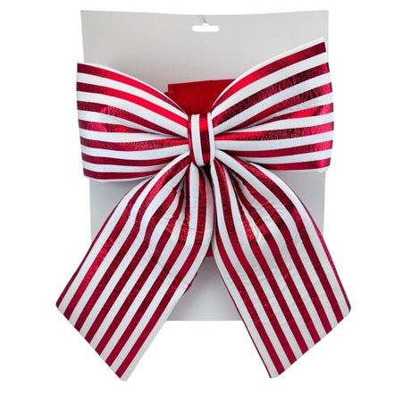 Christmas Door Bow Candy Stripe 33 x 40cm - Red/White