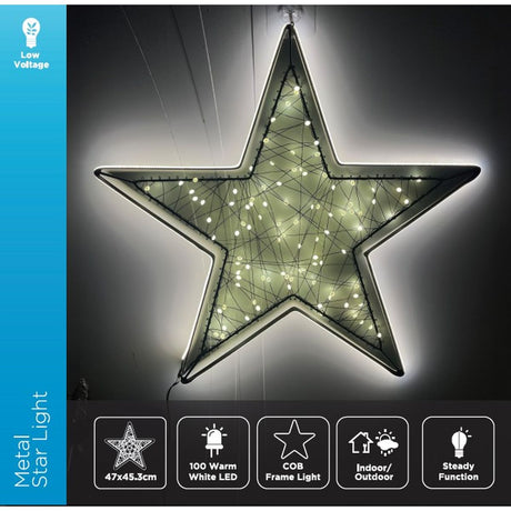 Christmas Metal Star Light 47 x 45.3cm - Warm White
