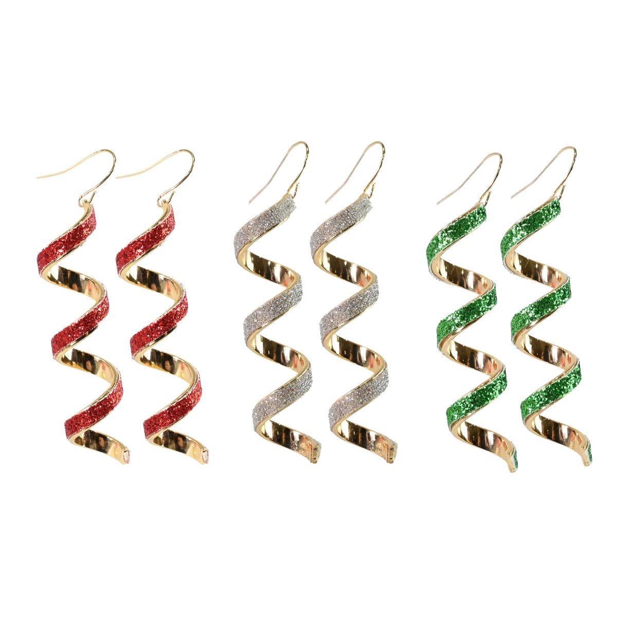 Christmas Spiral Earrings - Assorted