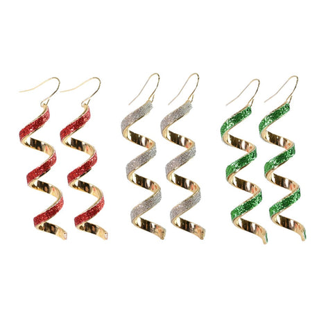 Christmas Spiral Earrings - Assorted