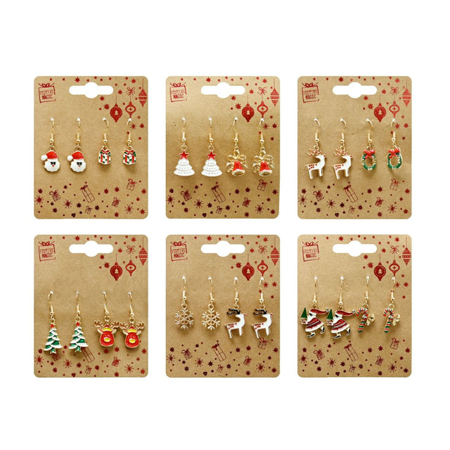 2 Pack Christmas Dangly Earrings - Assorted Designs