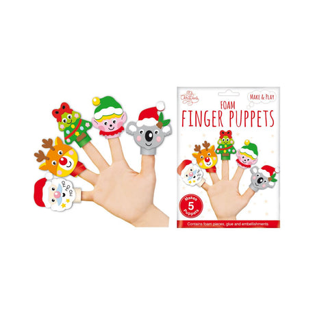 5 Pack Make Your Own Christmas Finger Puppets