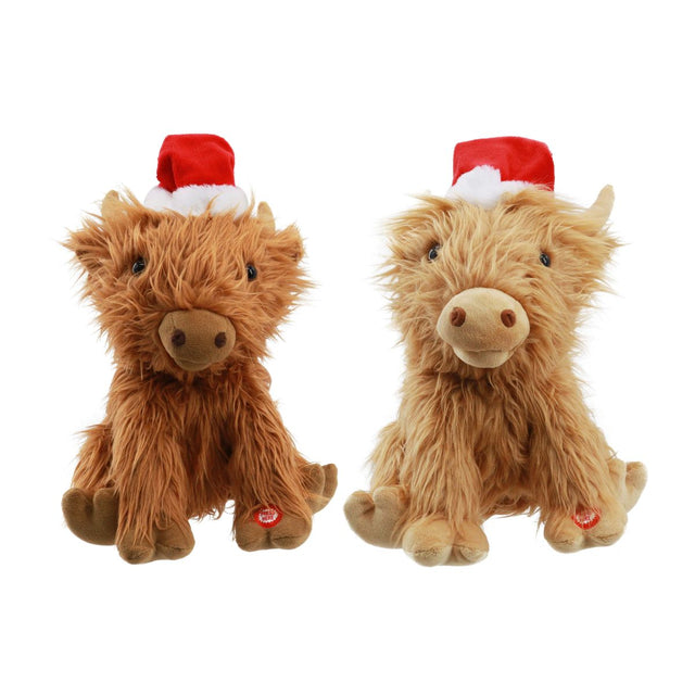 Christmas Musical Highland Cow Plush