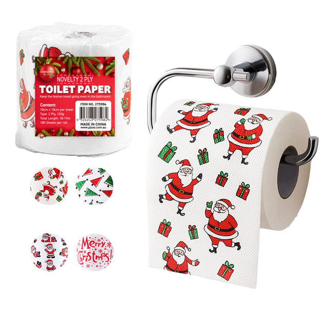 Christmas Novelty Toilet Paper - 4 Assorted Designs