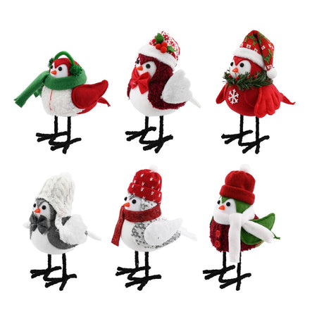 Christmas Dressed Bird Figurine