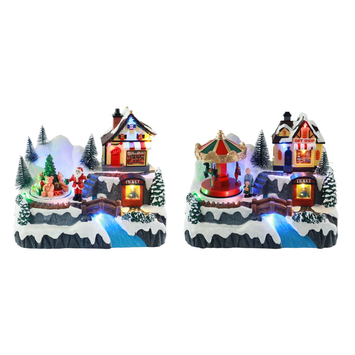 Rotating Musical Christmas Scene with LED Lights