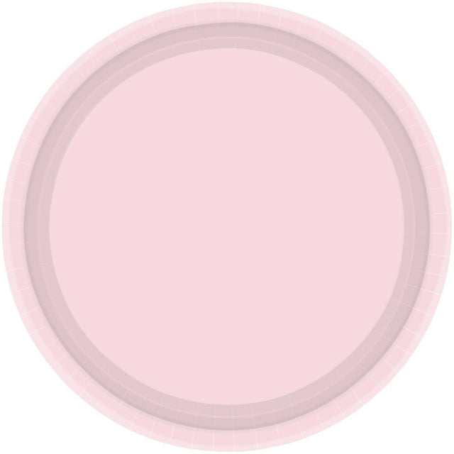 20 Pack 23cm Round Paper Plates - Pastel Pink