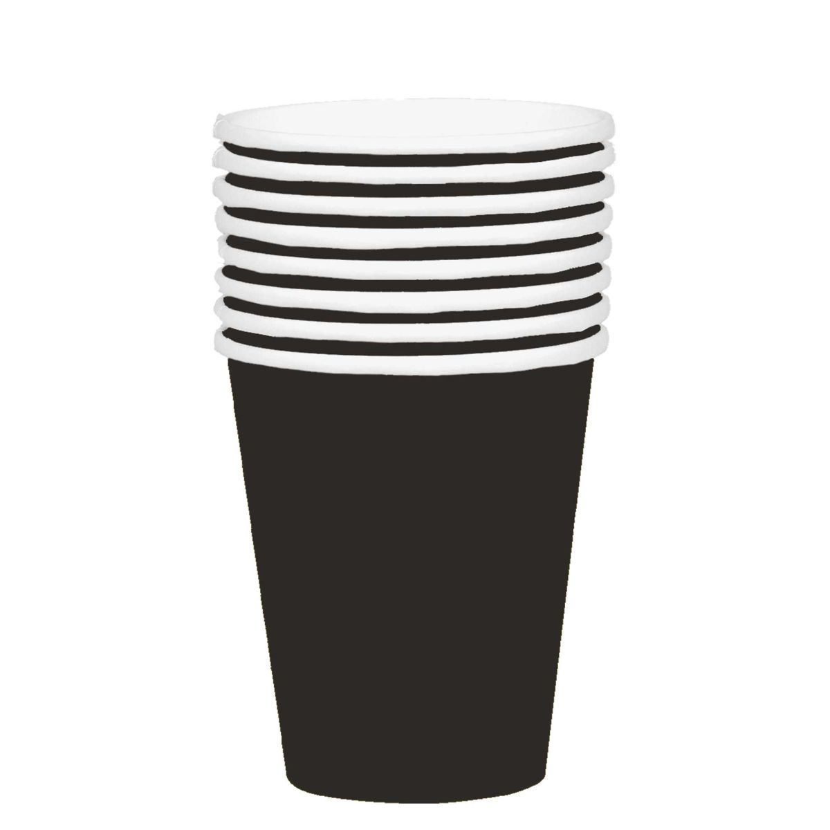 20 Pack 354ml Paper Cups - Jet Black