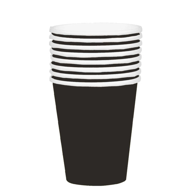 20 Pack 354ml Paper Cups - Jet Black