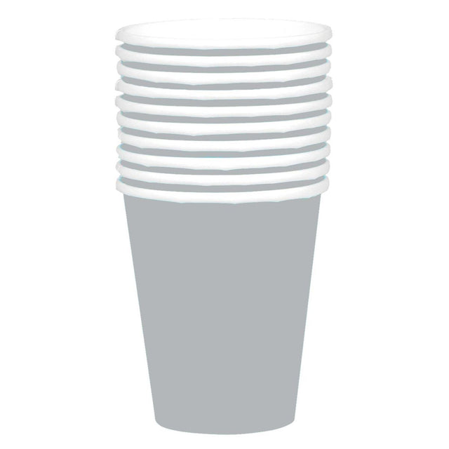 20 Pack 354ml Paper Cups - Silver