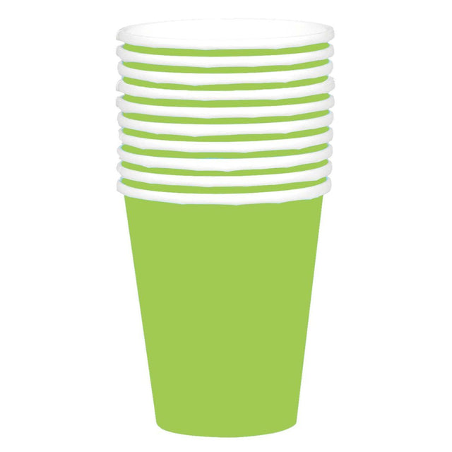 20 Pack 354ml Paper Cups - Kiwi Green