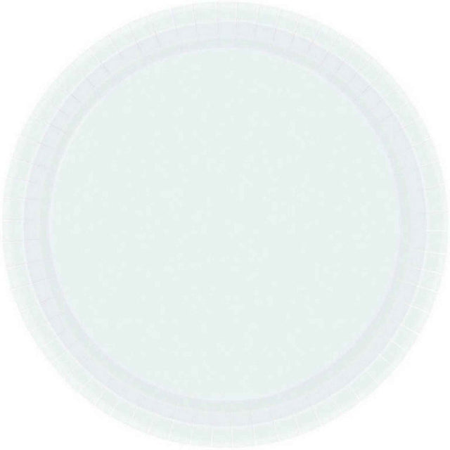 20 Pack 17cm Round Paper Plates - Frosty White
