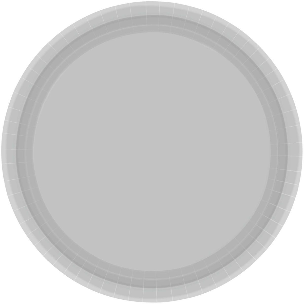 20 Pack 17cm Round Paper Plates - Silver