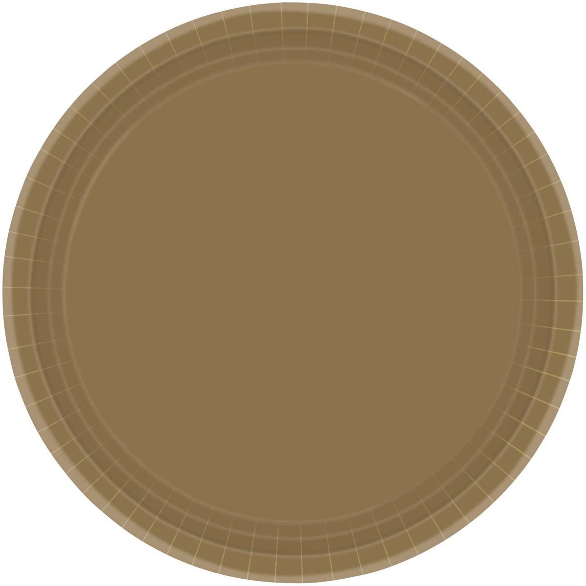 20 Pack Paper Plates 17cm Round - Gold