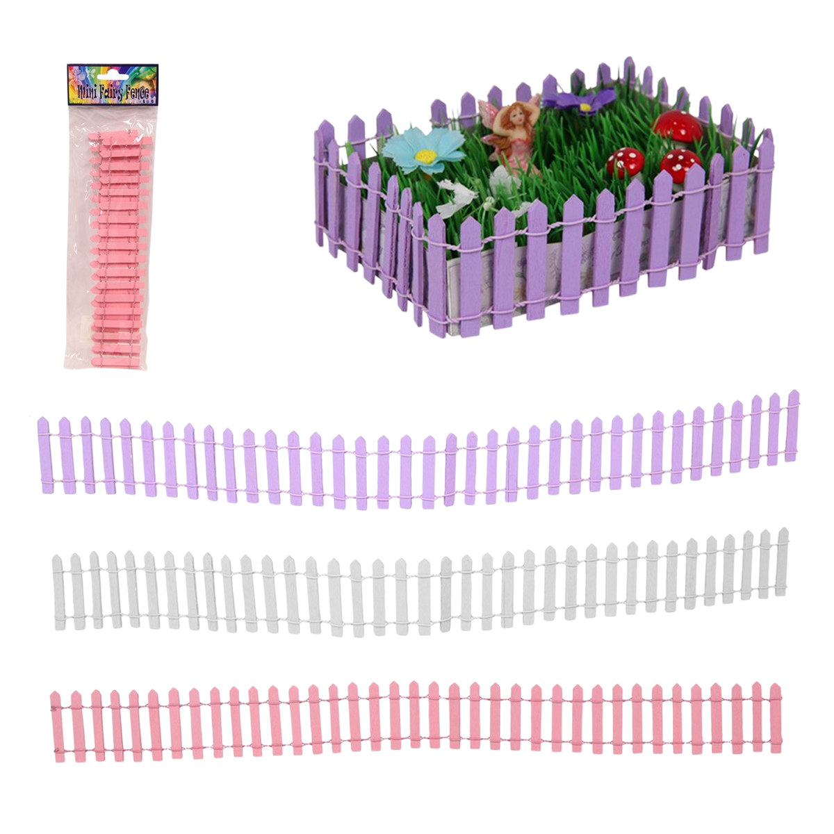Fairy Garden Picket Fence - 50cm