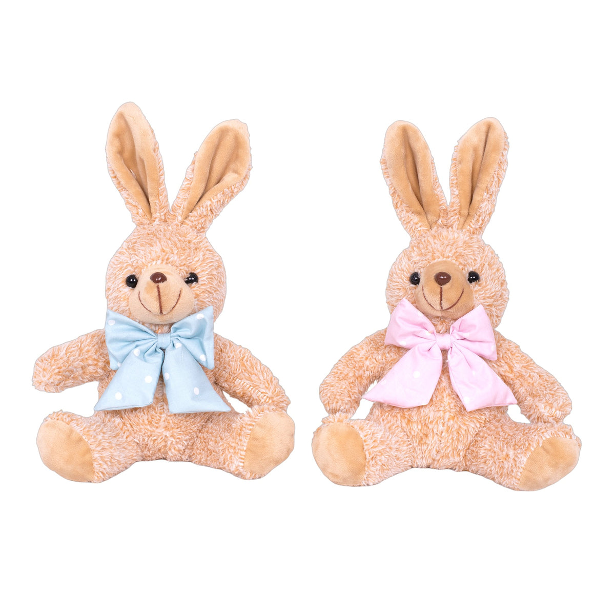Plush Bunny with Bow 22cm – Assorted 2 Colours