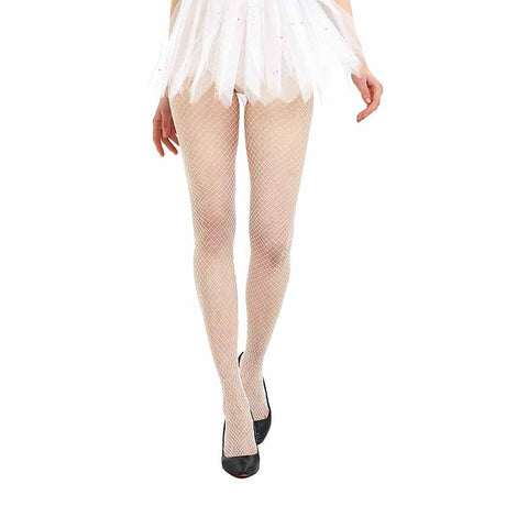Fishnet Tights - White - PARTY PLANET