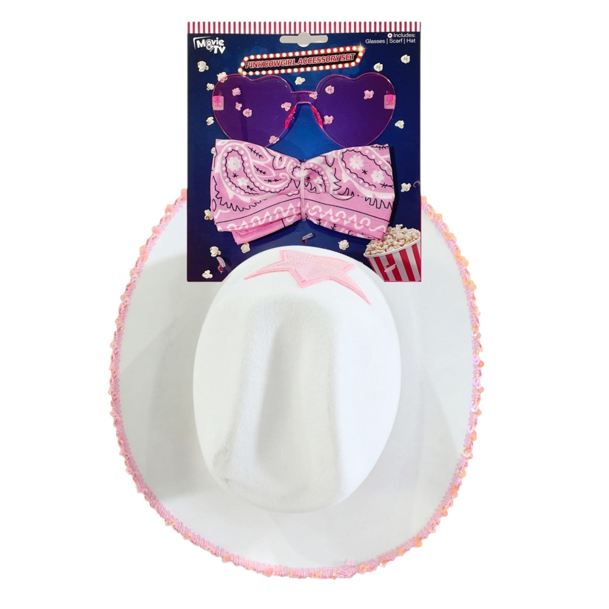 Cowgirl Hat, Scarf & Glasses Set