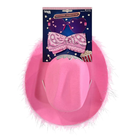 Cowgirl Hat, Scarf & Glasses Set
