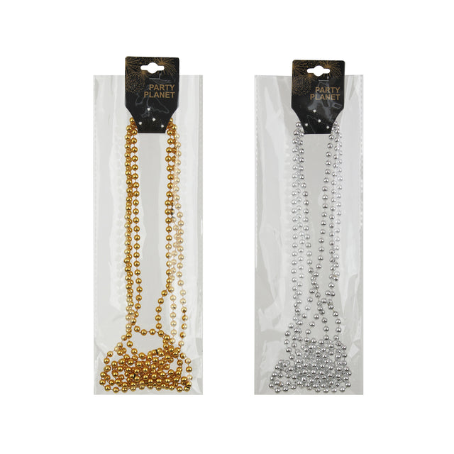 3 Pack Gold and Silver Bead Necklaces - Assorted - PARTY PLANET