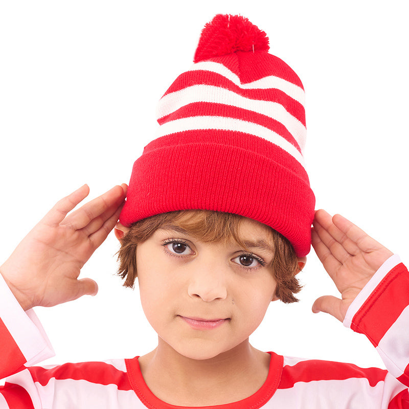 Red & White Striped Beanie - PARTY PLANET
