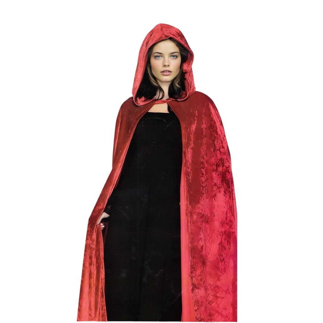Red Cape with Hood - Adult - 150cm