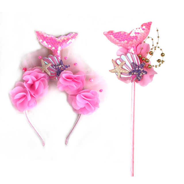 Pink Sequin Mermaid Headband - PARTY PLANET