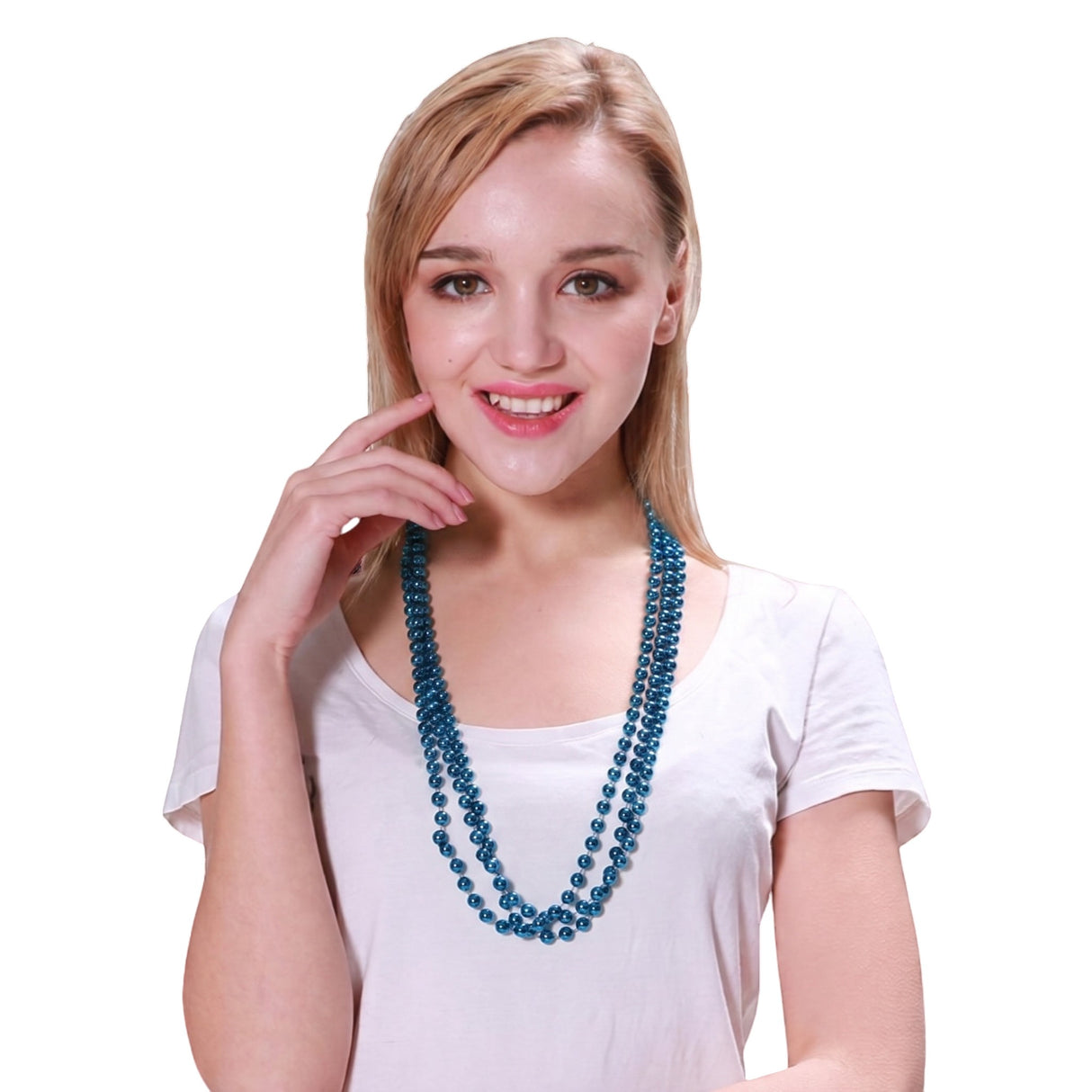 Bead Necklace - Yellow Pk 3