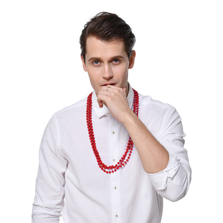 Bead Necklace - Red Pk 3 - PARTY PLANET