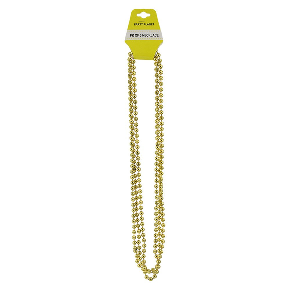 Bead Necklace - Green Pk 3