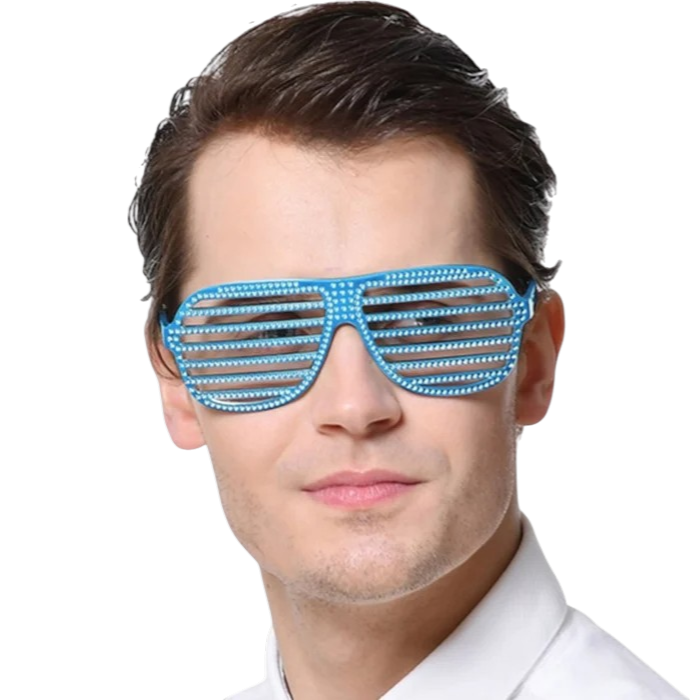 Bling Slatted Glasses - Green
