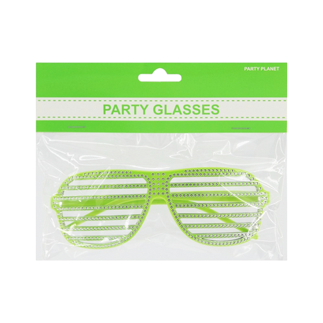 Bling Slatted Glasses - Blue