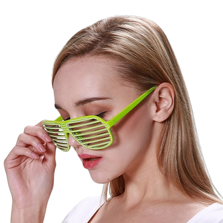 Bling Slatted Glasses - Green